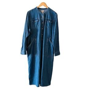 J. Crew Western Indigo Denim Shirt Dress Size 20 NWT Blue